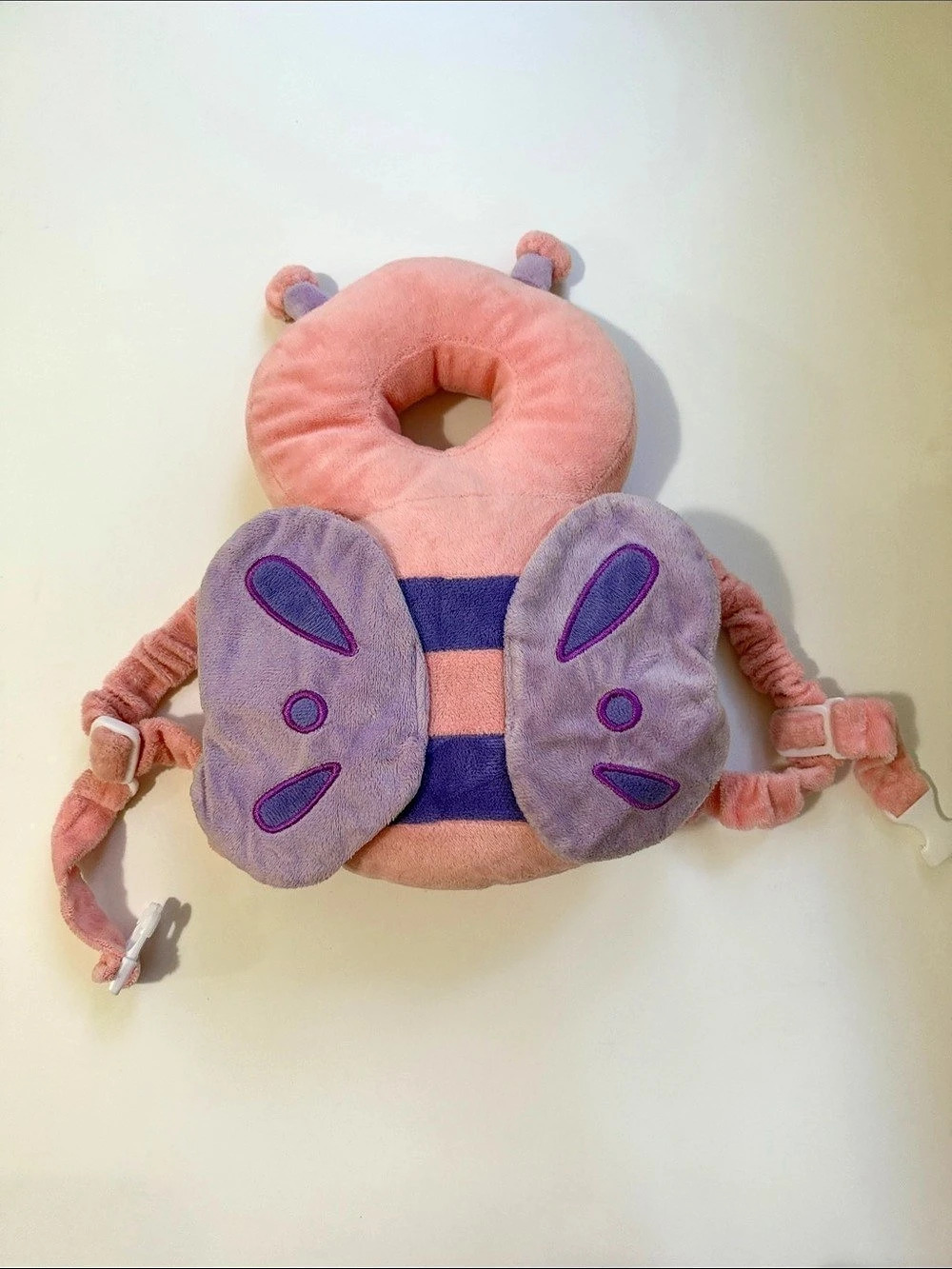 Baby Head Protector Backpack, Pink Butterfly